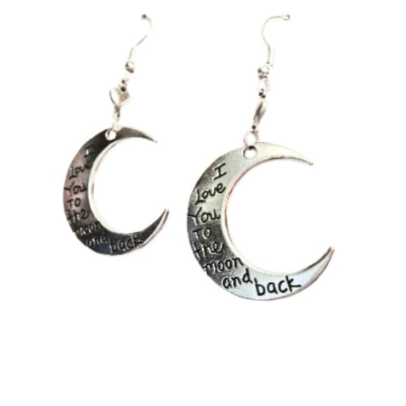I LOVE YOU TO THE MOON AND BACK EARRINGS - Picture 2 of 6